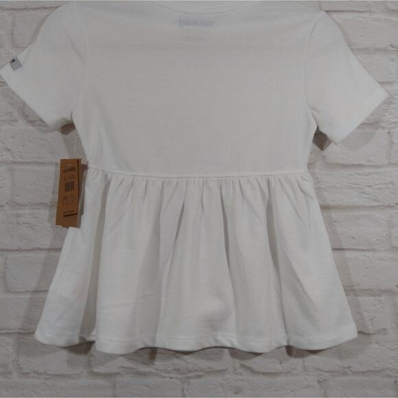 L Steve Madden Kids Girls Bright White Peplum Top Shirt Blouse NWT Size S 7 - Picture 5 of 7